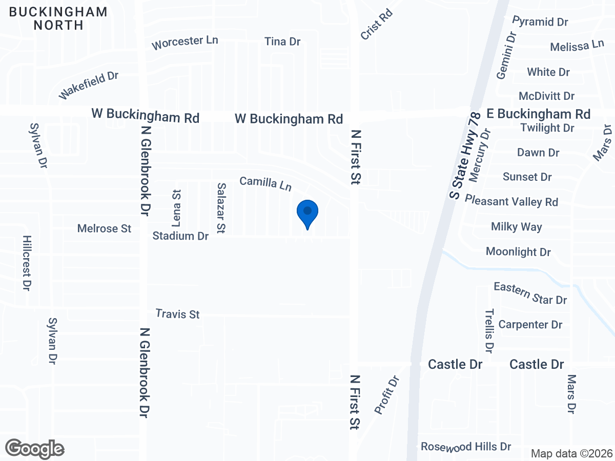 Map of 102 Camilla Ln, Garland, TX