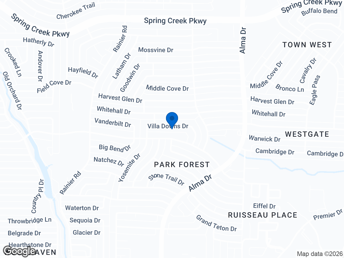 Map of 1108 Villa Downs Dr, Plano, TX