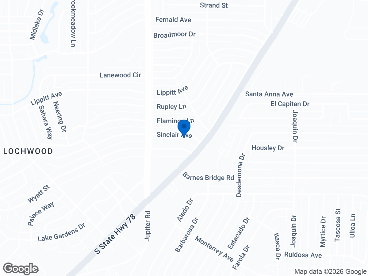 Map of 11522 Sinclair Ave, Dallas, TX