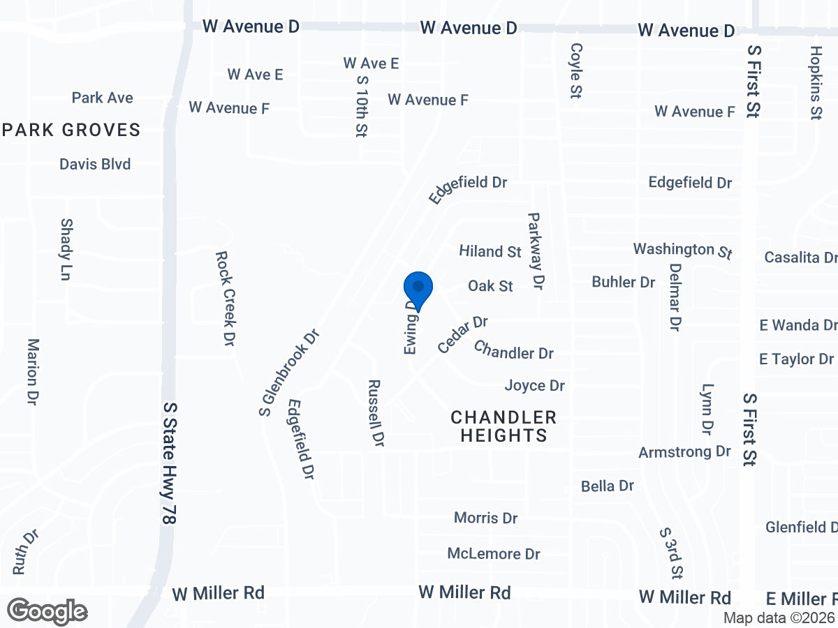 Map of 1212 Ewing Dr, Garland, TX