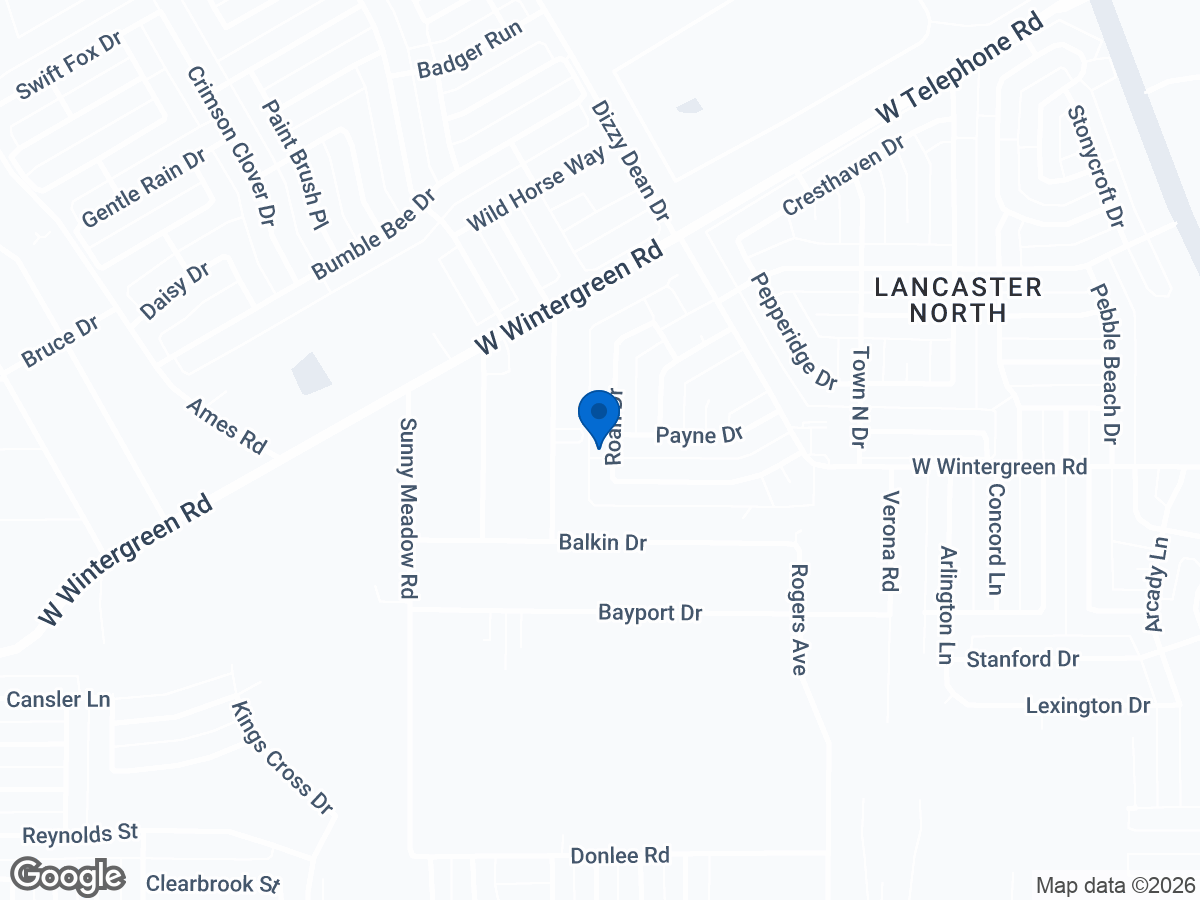 Map of 1318 Roan Dr, Lancaster, TX