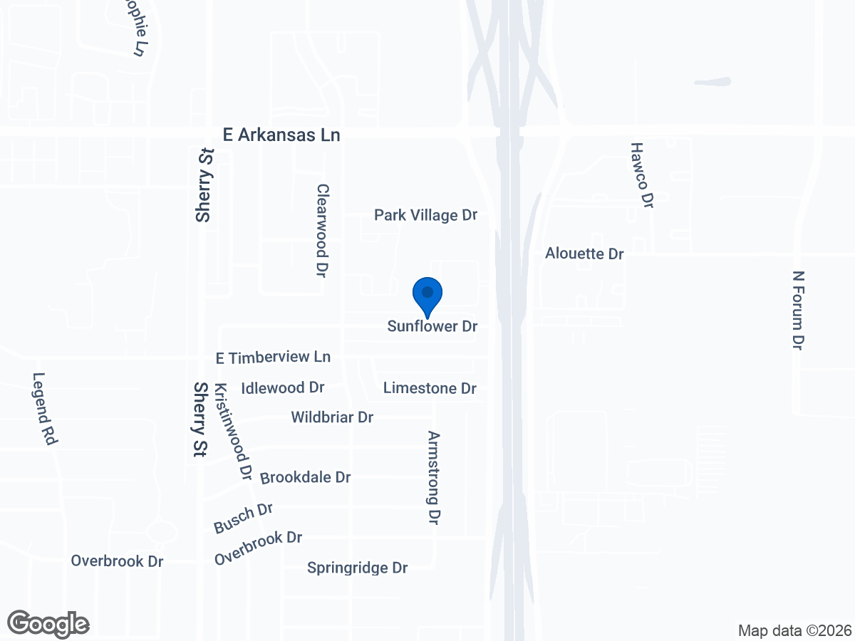 Map of 2449 Sunflower Dr, Arlington, TX