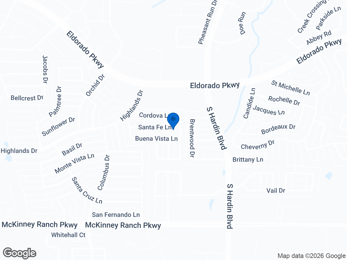 Map of 4405 Santa Fe Ln, Mckinney, TX