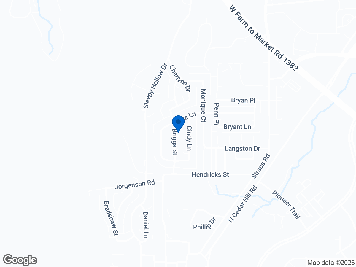 Map of 724 Briggs St, Cedar Hill, TX