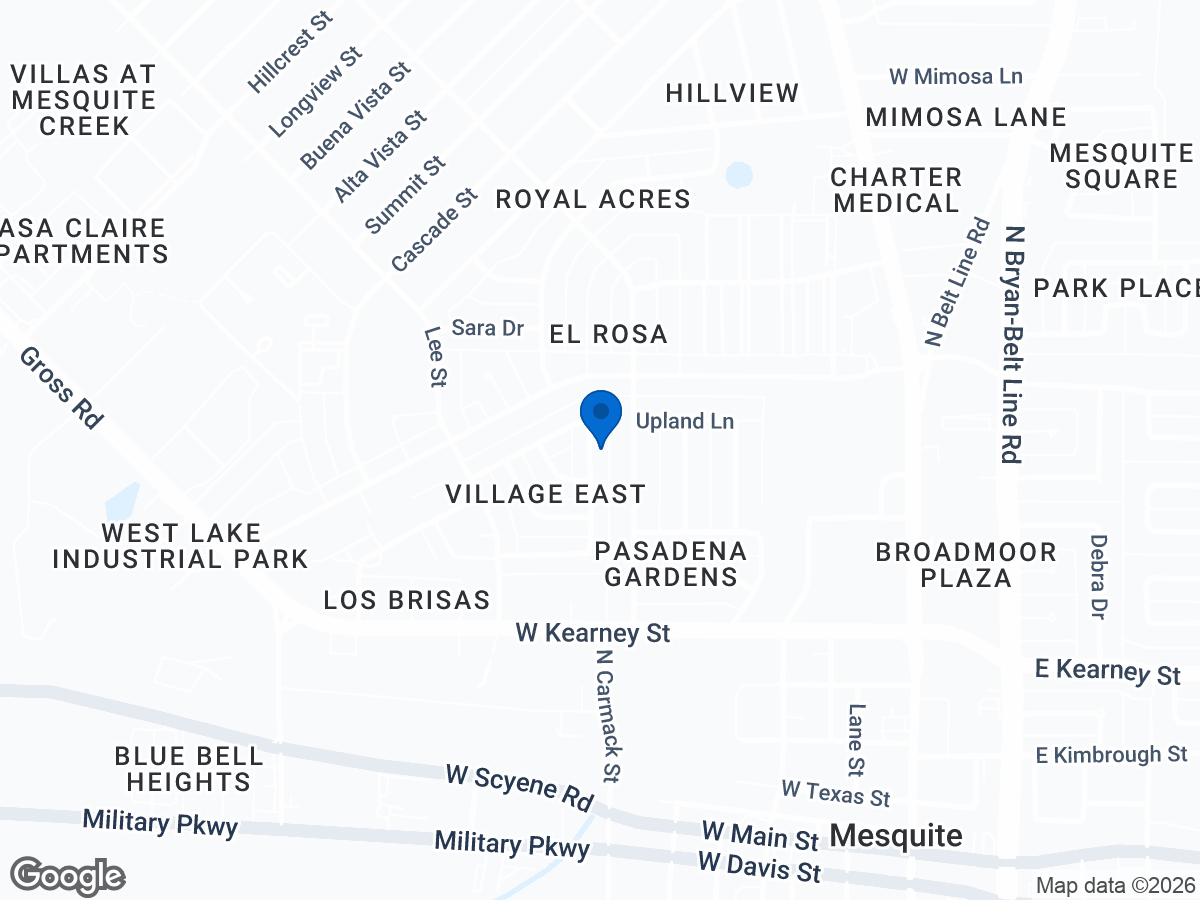 Map of 822 Versailles St, Mesquite, TX