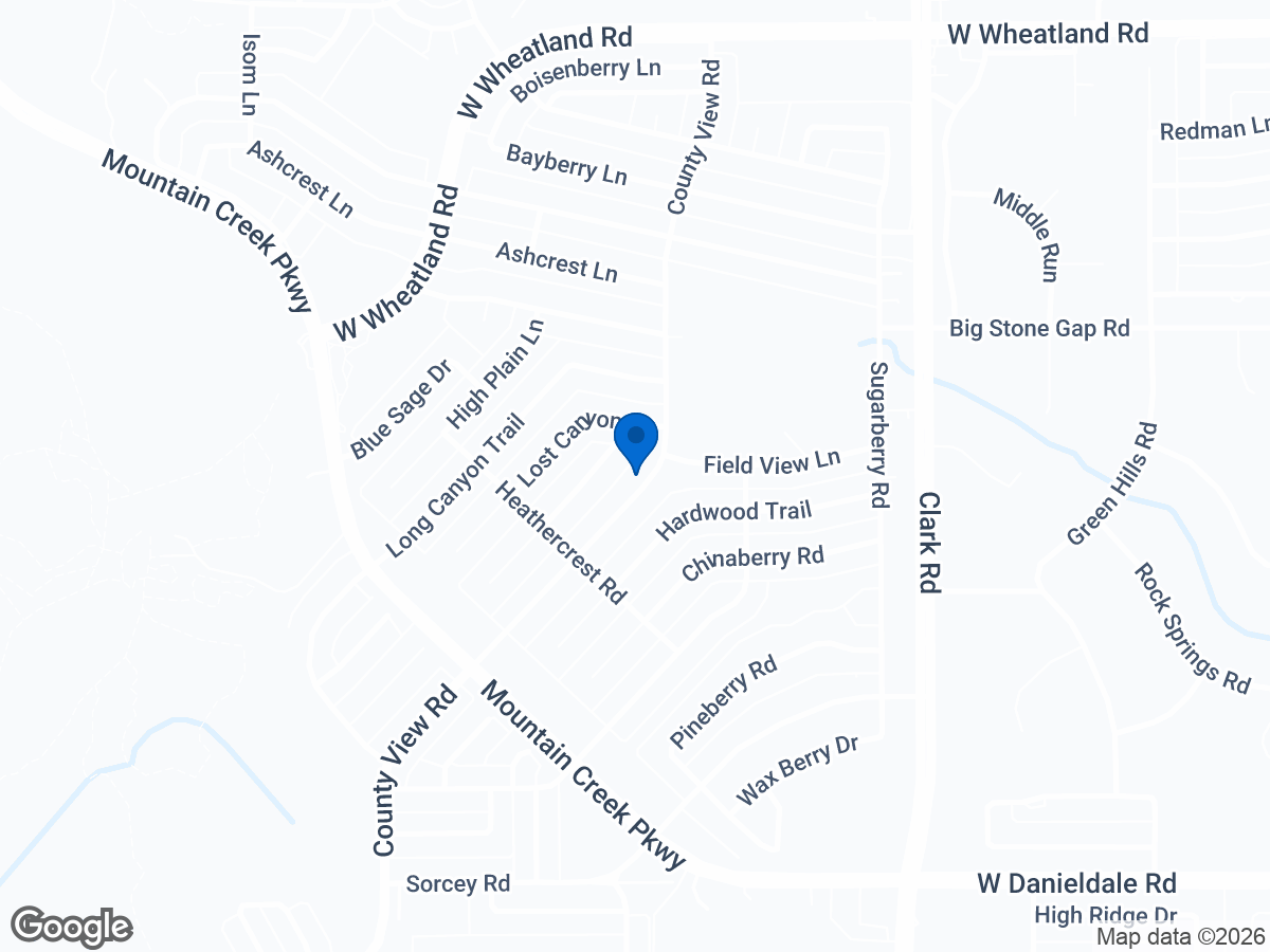 Map of 9305 County View Rd, Dallas, TX